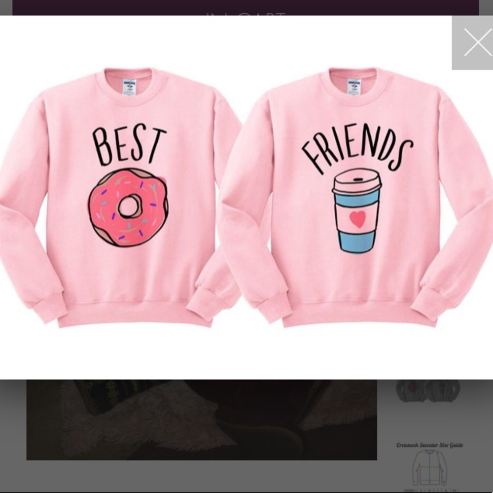 BEST FRIENDS DONUT AND COFFEE DUO SWEATSHIRT